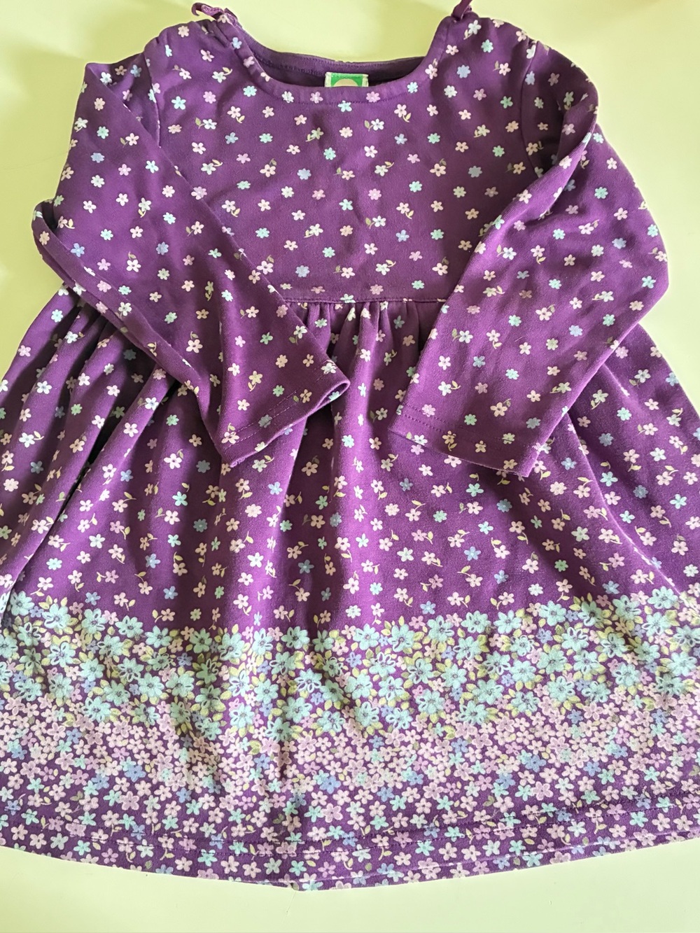Gymboree Girls Purple Floral Long-Sleeve Dress